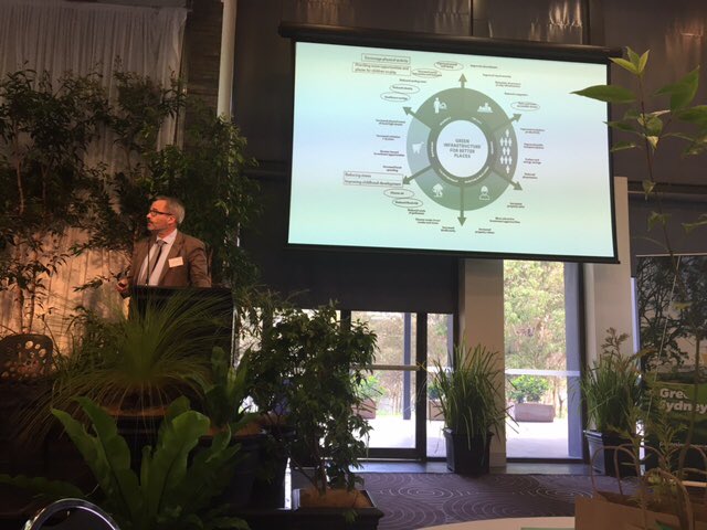oonaplays's tweet photo. “Green infrastructure is as important to sanitation in the 19thC to public health” Dr Stephen Corbett showing us a diabetes map of Sydney, lines up more green w less diabetes @NSWPlanning Greening Sydney https://t.co/0D0TyeHXDz