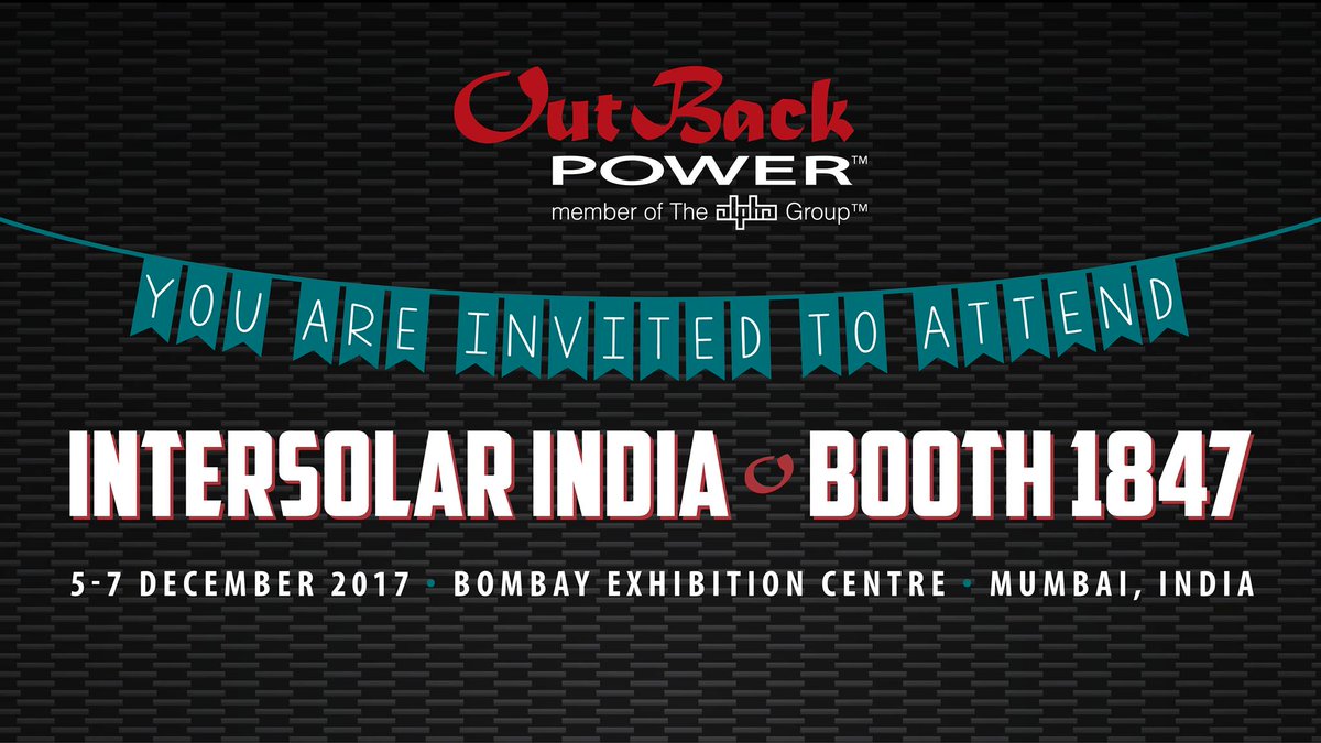 akashmaz's tweet photo. Visit @OutBackPower at booth #1847 and attend India's largest exhibition and conference for the #solar industry. #outbackpower #RenewableEnergy https://t.co/hbFm9B9hC2