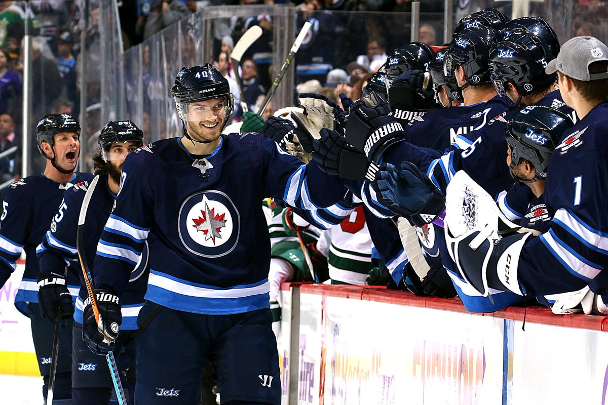 NHLPR's tweet photo. The @NHLJets (15-6-3, 33 points) rank second in the Western Conference standings this season, trailing only the League-leading Blues (17-6-1, 35 points). #MINvsWPG https://t.co/PS4Y9Xts04