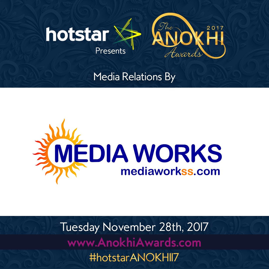 AnokhiLifestyle's tweet photo. A sincere thank you to @Mediaworkss for media relations, for #hotstarANOKHI17, on November 28th @liberty_grand in Toronto!

For Tickets: https://t.co/wYBdKKw0o7.

#hotstarTheANOKHIAwards17 #hotstarTheANOKHIList17 https://t.co/PGUYLZncqZ