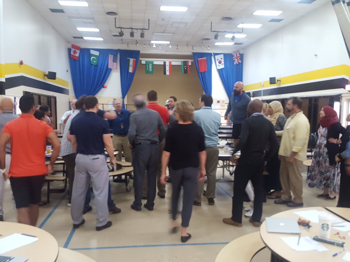 ISGjPrincipal's tweet photo. ISGJ teachers getting warmed up for a morning of prorssional learning.  #jaguartale https://t.co/7CuA5NNOkn