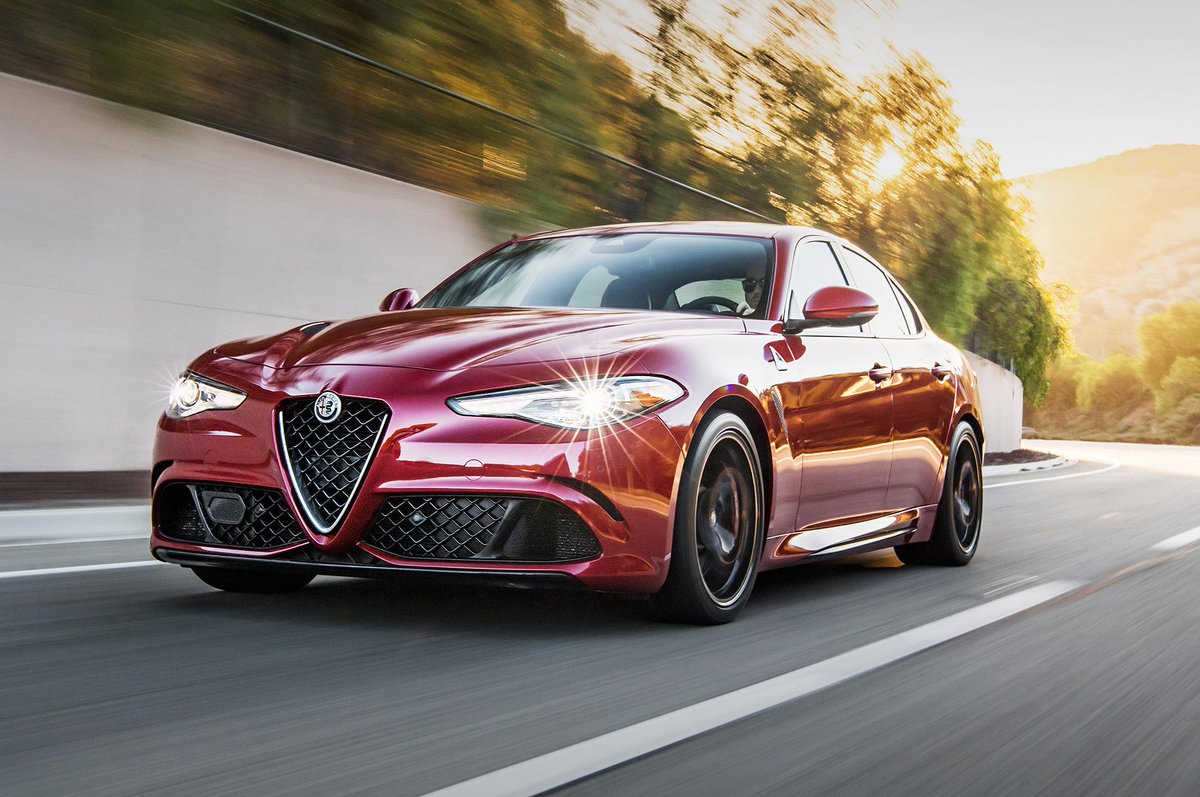MotorTrend's tweet photo. For those who won’t settle for ubiquity, we present the 2018 Motor Trend Car of the Year: The @AlfaRomeoUSA Giulia. https://t.co/af5uJ5B5pV https://t.co/wqm9zMagp0