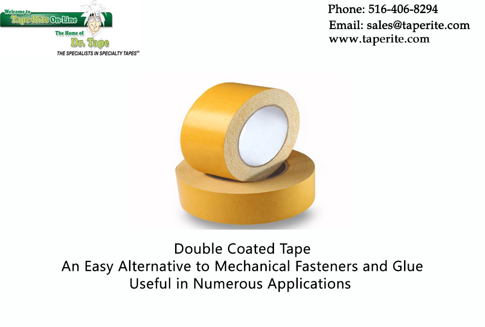 Taperite's tweet photo. Double Coated Tape 
An Easy Alternative to Mechanical Fasteners and Glue
Useful in Numerous Applications

#doublecoatedtape https://t.co/zmRhA0sBkV