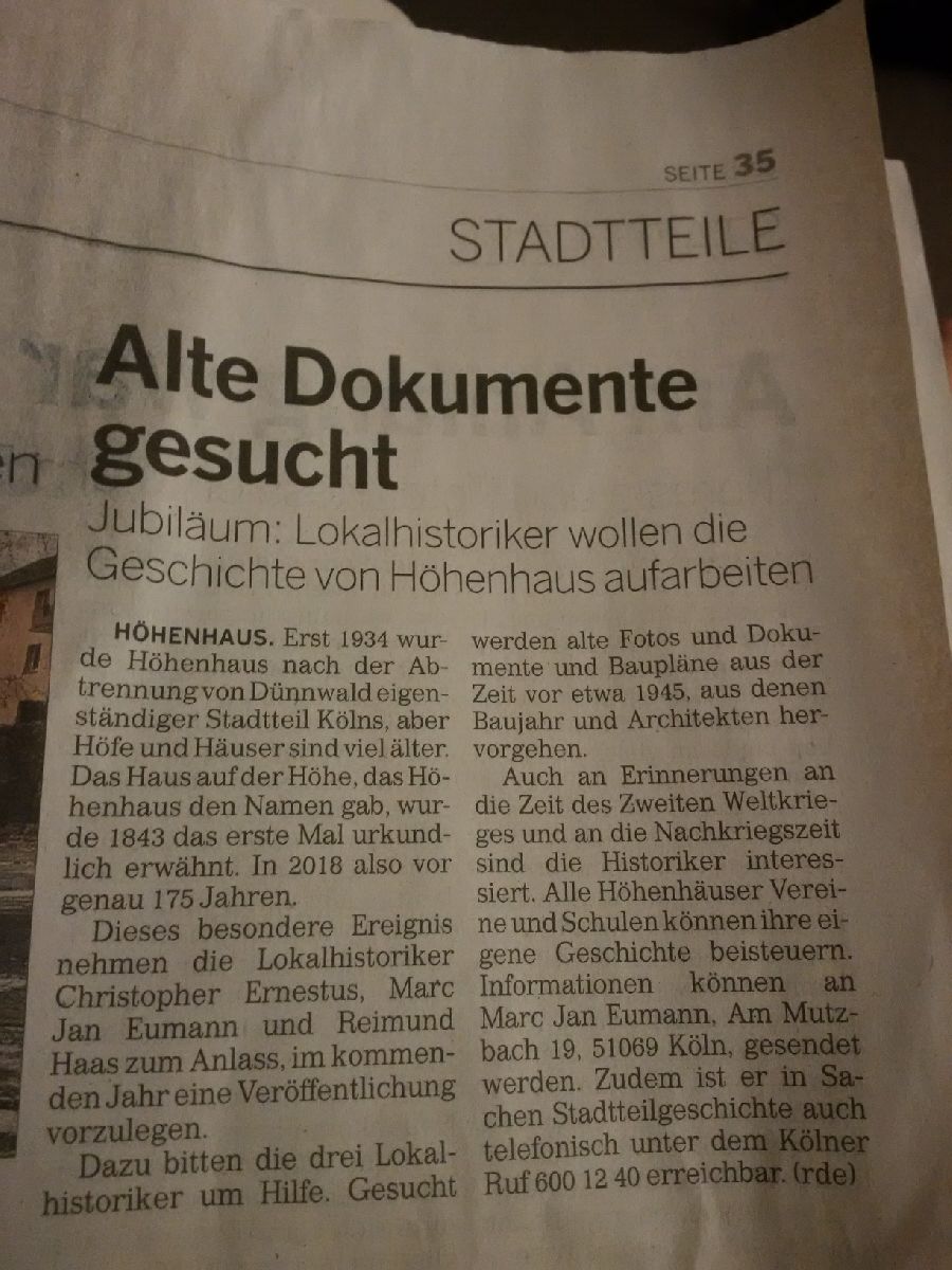 marc_jan_eumann's tweet photo. Guten Morgen. Die @KoelnischeR berichtet heute über unser neues Projekt #175JahreHöhenhaus https://t.co/hhu1lEGR3I