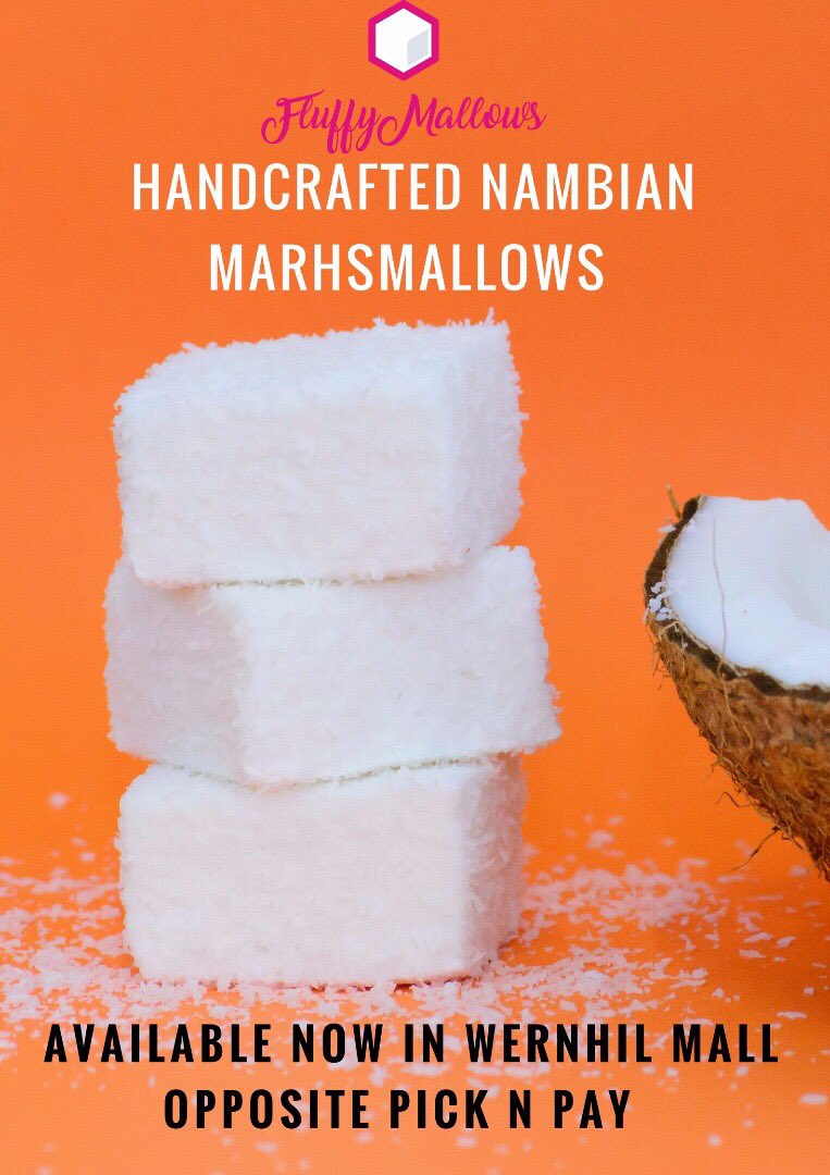 JustShingapi's tweet photo. Skreee paaa #FluffyMallows now selling at @WernhilPark opposite #PnP #Namibian #Young #Enteepreneurs @Curate_Namibia tell em @blackownednam https://t.co/dLAaHMvD4F