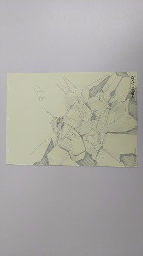 27日からの劇場入場者プレゼントは複製原画です！
サンダーボルトとトワイライトアクシズの複製原画が4枚セットになっていますので、ぜひゲットしてください！
画像は、セットとアクシズ分の原画の写真をピックアップしました！