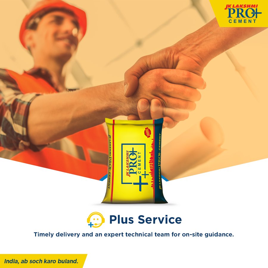 JKLCofficial's tweet photo. Cementing a strong place in the industry with our relentless focus on customer service. #PlusService #JKLakshmiPro+ Cement https://t.co/rp0cstyMuP