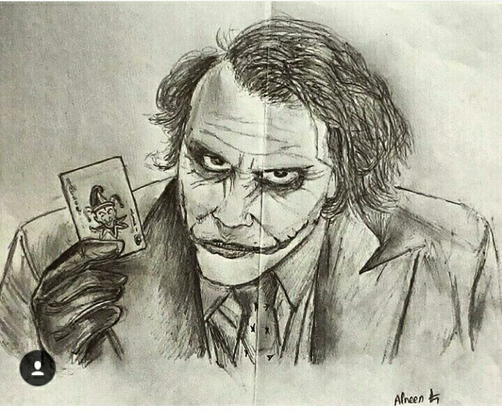 AfneenP's tweet photo. Drawn by me...joker.😍👍 https://t.co/ifnD04d1MR