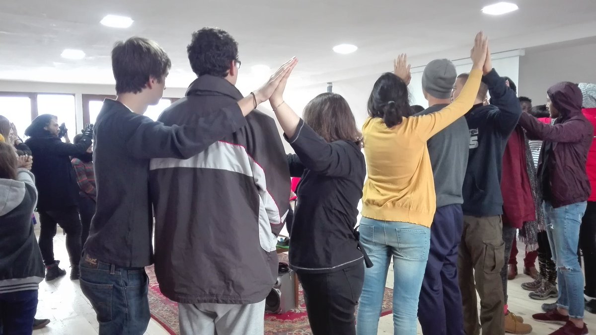 EuroBugInt's tweet photo. Starting the day with "Castle and Pricess" energizer at #CreateYouthSIDE #Labels youth exchange in #Surami https://t.co/ebLtXmdEE7