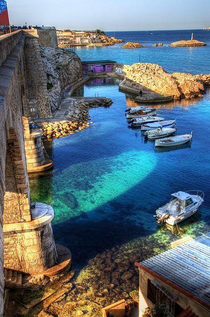 Daily #French #photooftheday magnificent Marseille so many hues of blue - beautiful...