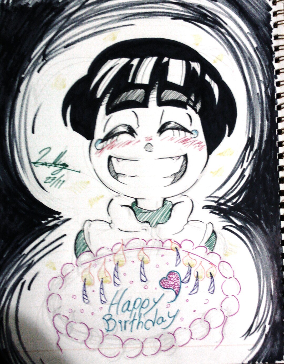 Happy Birthday Rock Lee <3 <3    Still working in else u/////u 