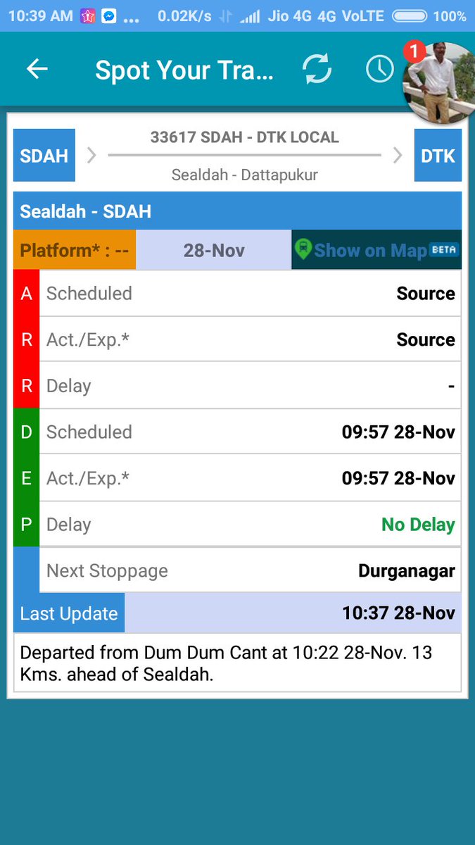 manipulator1's tweet photo. @RailMinIndia 33617 crossed DDC at 1035 and updated at 1037.But NTES time 1022. Does it serve any purpose to the passengers. It only saves the skin of the officials https://t.co/GG22tYocqI