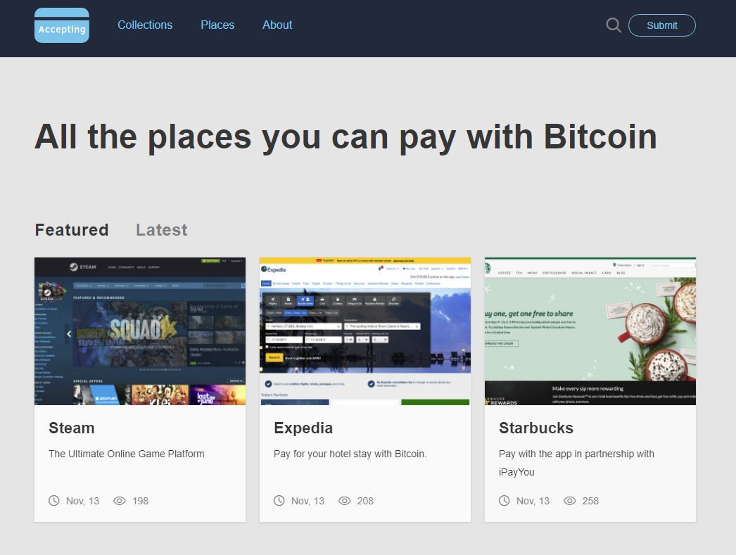 BlockDirectory's tweet photo. .@acceptingio is a collection of all places that accept #Bitcoin for payment.
https://t.co/eH31wXR65a
#CoinDash #CryptoCurrency $BTC https://t.co/lnNHeT5y0T