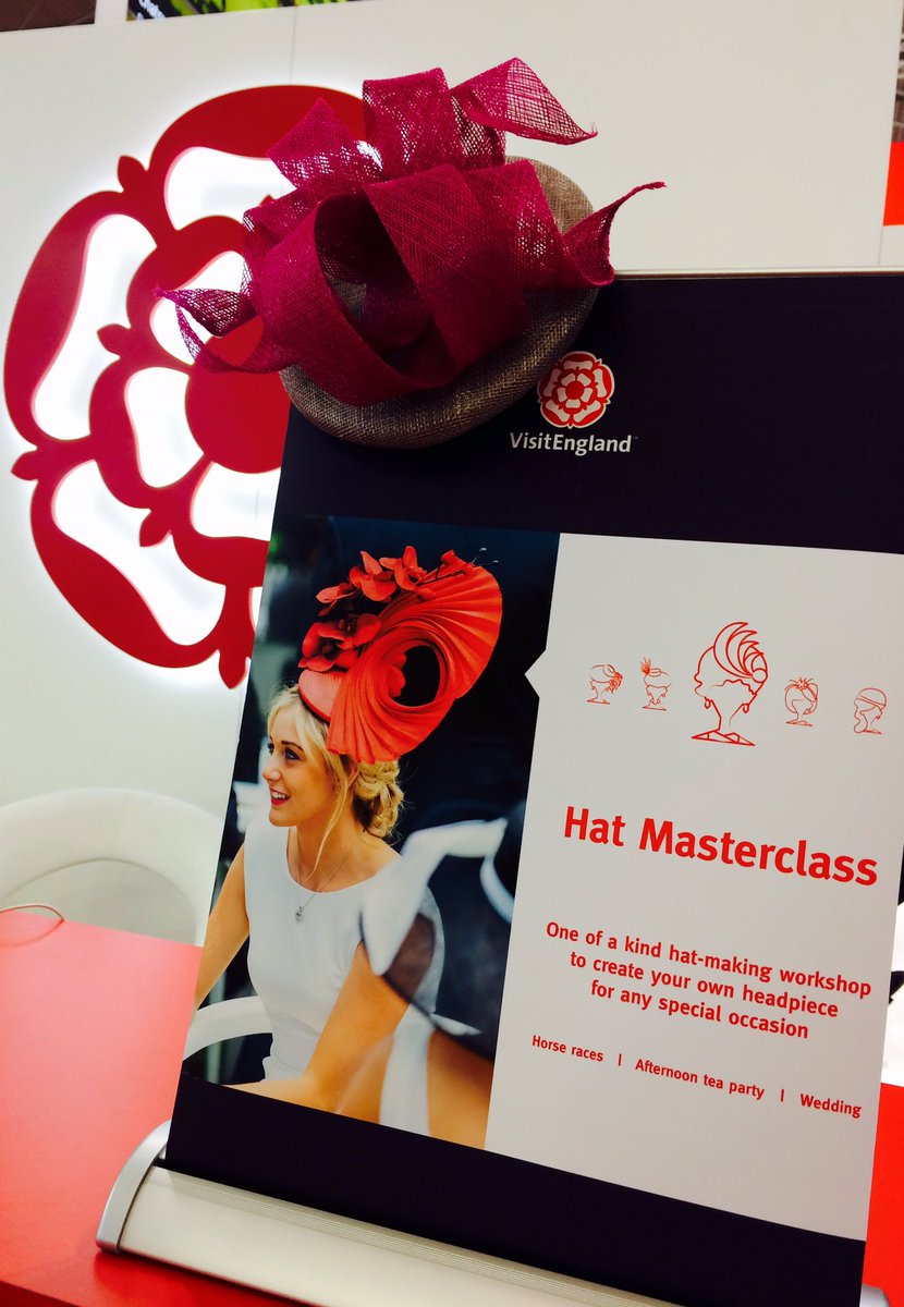 VisitEnglandBiz's tweet photo. Come along to our fabulous fascinator masterclass at 1pm - Stand G35 - & learn to make a hat fit for a wedding #ibtmworld #EventsEngland https://t.co/MC81f4kUj6