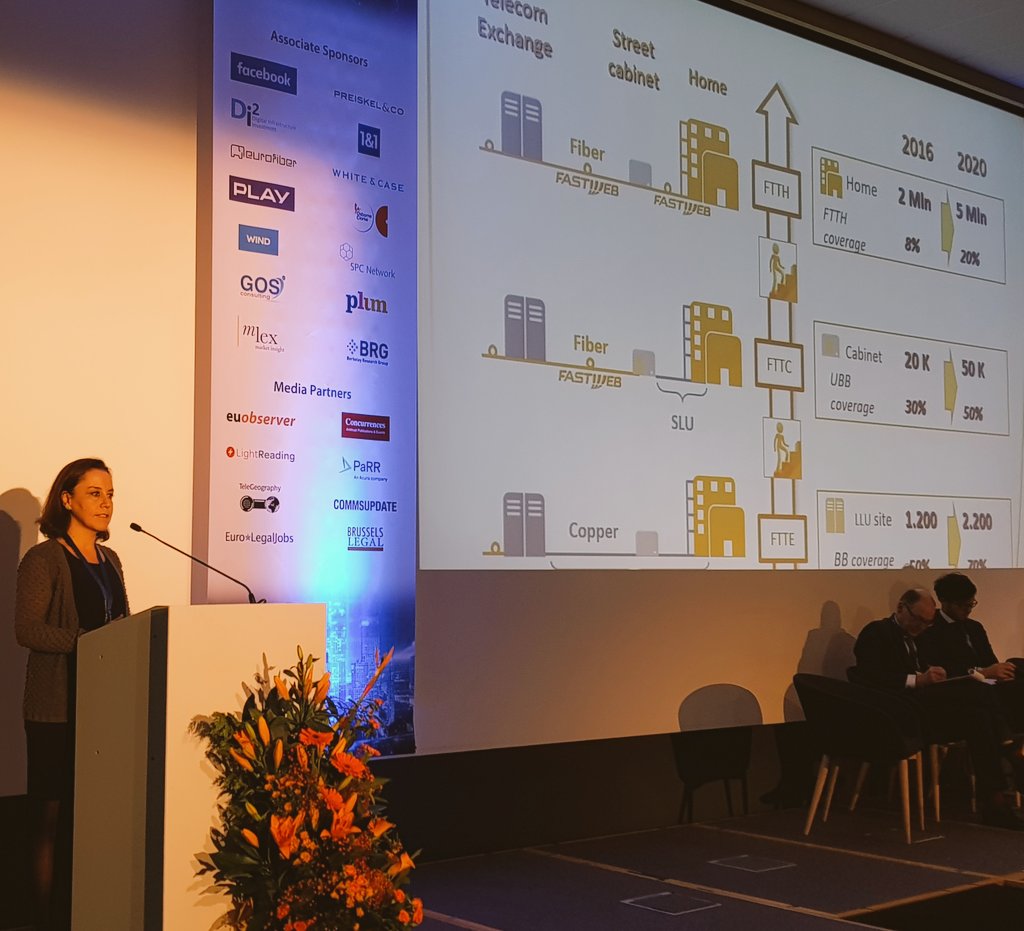 fedepoggi's tweet photo. #Fastweb's @TizianaTalevi showing how the ladder of investments worked in Italy thanks to effective unbundling regulation. #ECTAConf2017 #netcompetition https://t.co/wDZS0Fd0zz