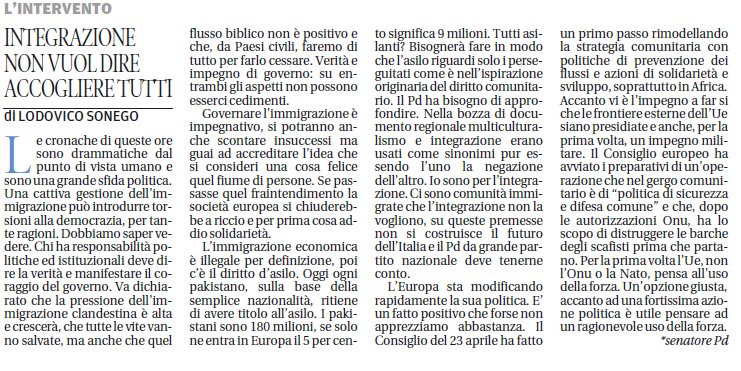 FabioGentile7's tweet photo. .@LodovicoSonego #Sen @articoloUnoMDP #FVG ripete concetti già espressi (giugno15) e corretti. Dopo suo #esposto #Procura #Pordenone viene tacciato da #vicedirettore #MessaggeroVeneto di essere #razzista #populista #pressapochista. Io sto con lui! LEGGI articolo passati e di oggi https://t.co/8kKunBowsN