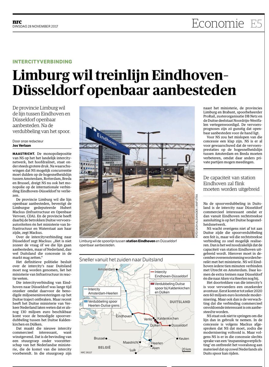 jaapmodder's tweet photo. Gute Nachrichten! Für Düsseldorf aber auch für uns. Via @nrc  >> @DB_Info @MRE_nieuws @Brainport_int @Brainport_ehv @Brabant @ehvnws @TUeindhoven @ASMLcompany @VisitDusseldorf @Duesseldorf @e52nl @limburg @MinIenW https://t.co/Y1bbWSMcya