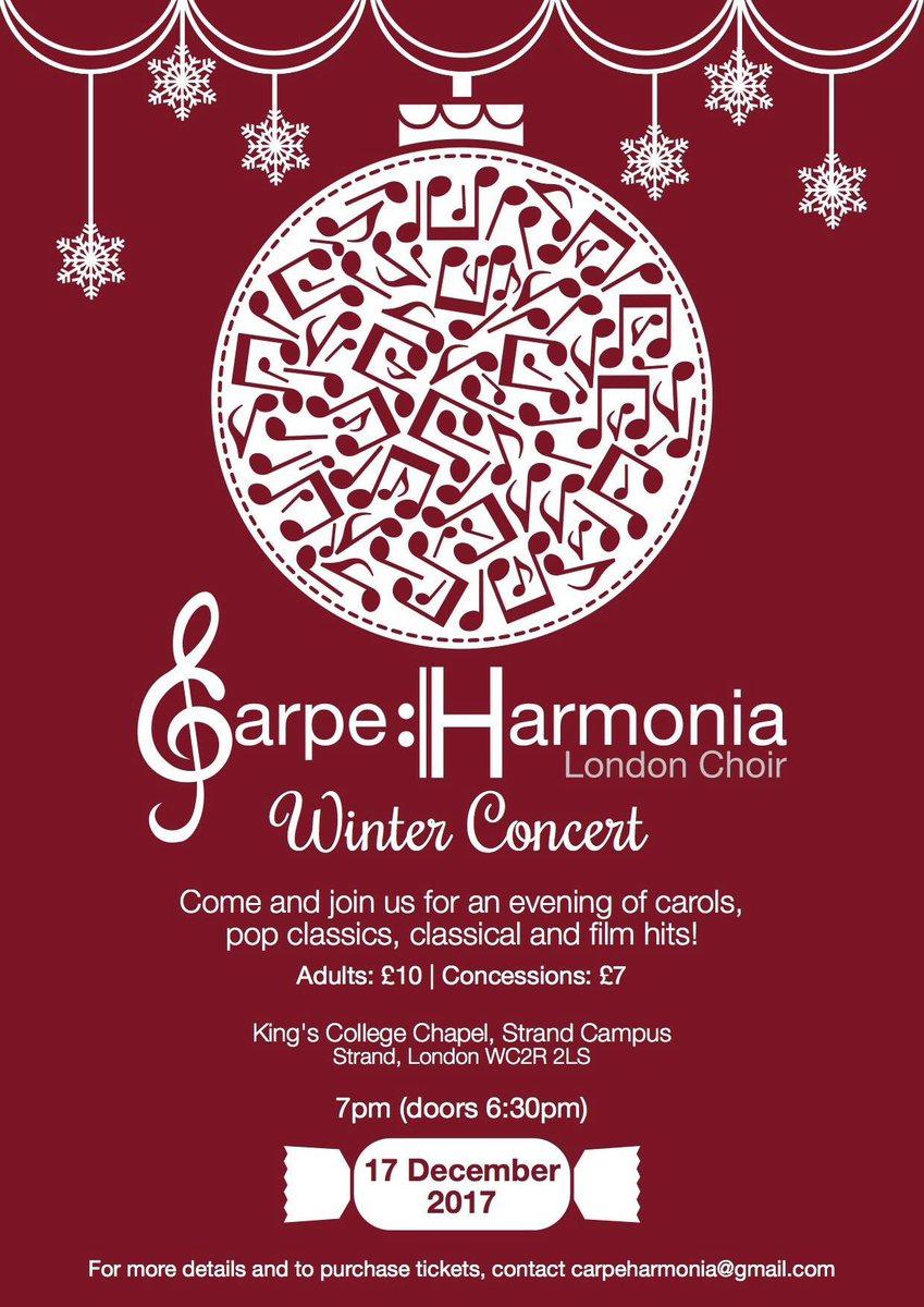 CarpeHarmonia's tweet photo. Only 19 days to go! Get your tickets for our amazing Winter Concert! We have lots of fabulous songs and a few surprises as well https://t.co/L6Gwh3rsV8