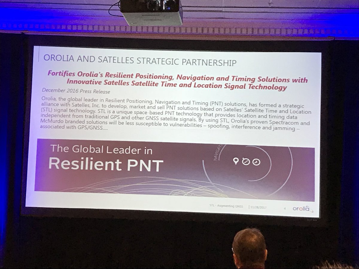 AndyProctorPNT's tweet photo. .@SpectracomNews talking at #inc2017 about the new STL signal. References the @innovateuk @at_RIN @spacegovuk economic impact report and explains capabilities https://t.co/y9EuAm0b8f
