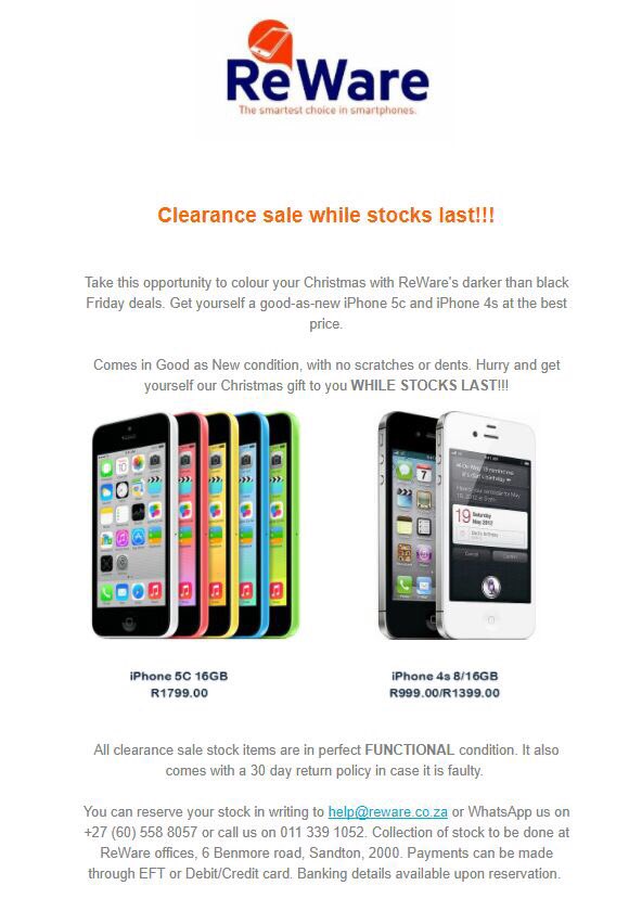 ReWareSA's tweet image. Get your early Christmas present from ReWare!!!
😁😁🎉🎊