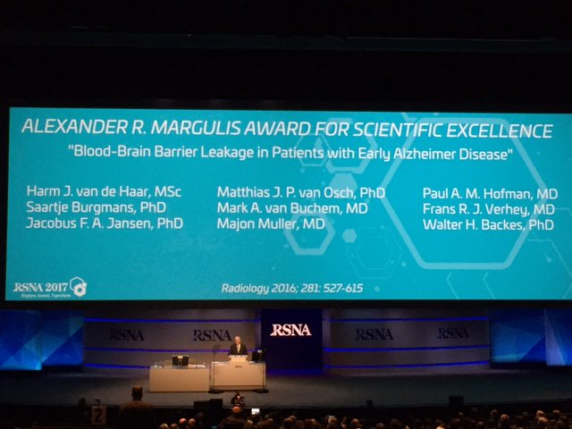 scannexus's tweet photo. Maastricht @RSNA! The Alexander Margulis Award for Scientific Excellence for Walter Backus from the Department of Radiology of the @MaastrichtUMC +! Congratulations! https://t.co/TzfUGZ4haO