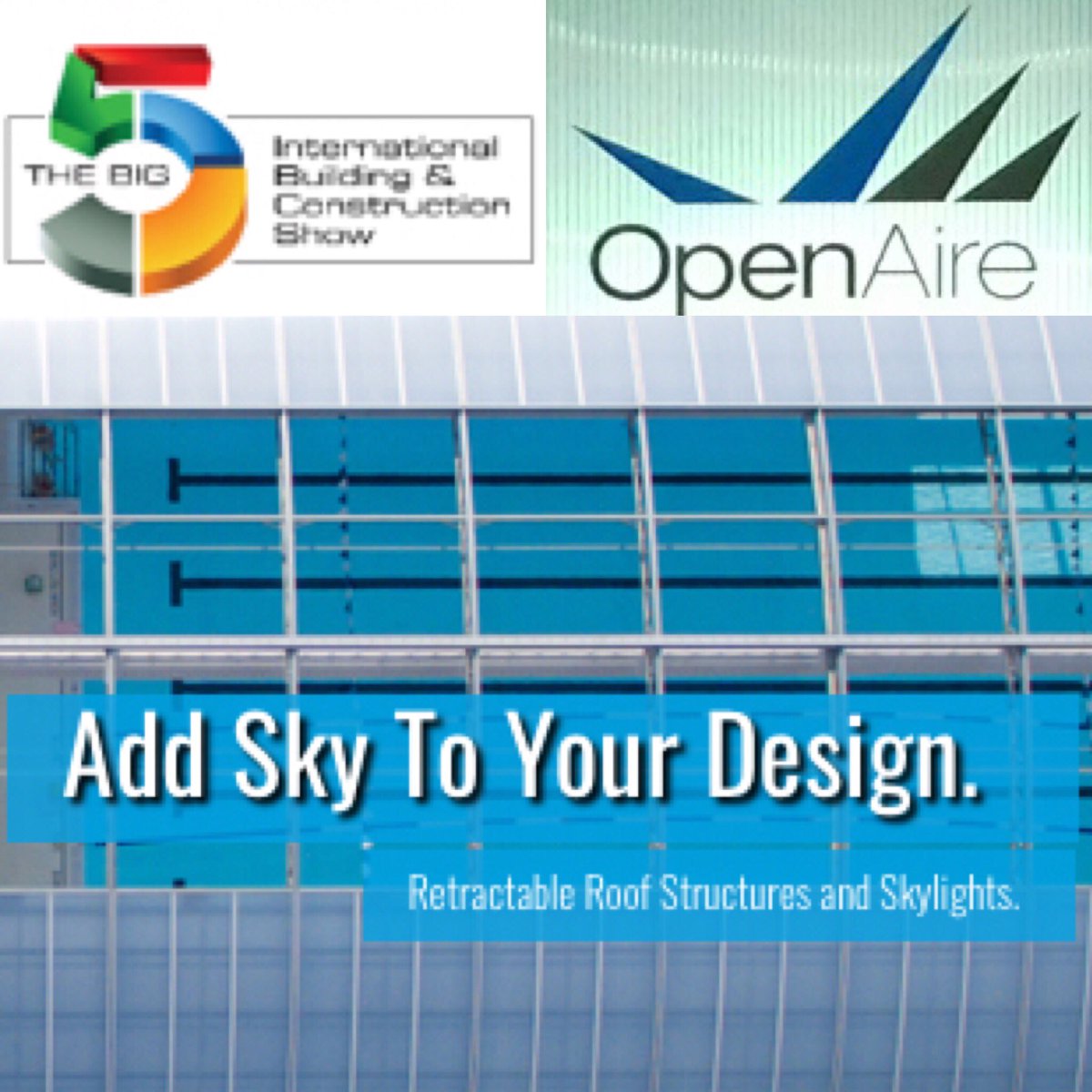 OpenAire1's tweet photo. Doors are opened for day 3 at #big5exhibition. Stop by booth SS1 A121 to say hello and to learn more about the OpenAire solutions. #retractableroof #skylight #enclosures #stackingwalls #operablewall #pivotwindow #dubai #construction #building #tradeshow #expo #designinspiration https://t.co/Swn8rUZrME