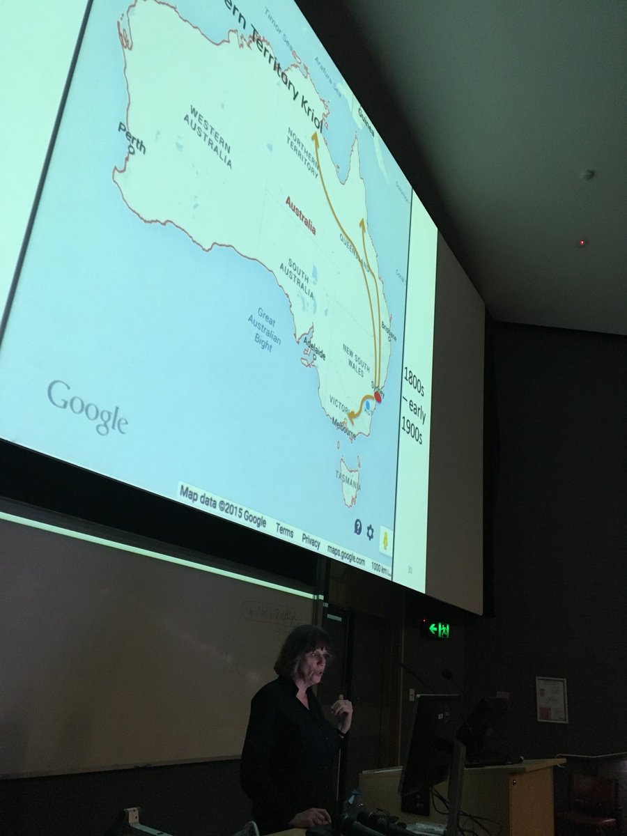 CoEDLang's tweet photo. Learning about language creation, including the way Kriol Language moved from NSW to NT from Carmel O’Shannassy #coedlsummer https://t.co/4xWn5pEiXe