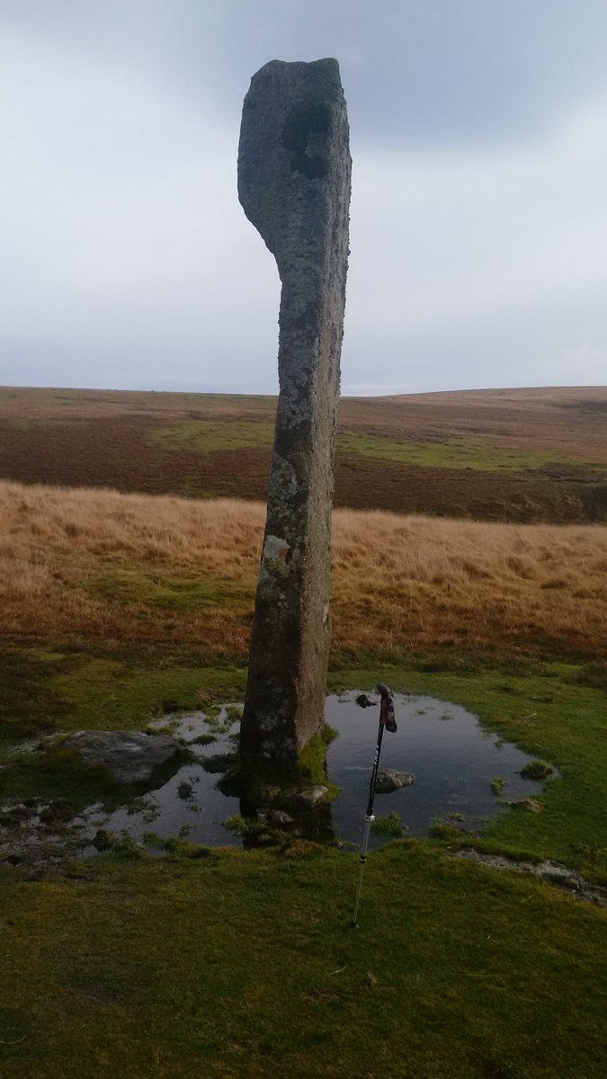 ayrmer's tweet photo. #Drizzlecombe #Neolithic site on #Dartmoor 14' menhir (standing stone) the head of a stone row https://t.co/hYnju4xM9k
