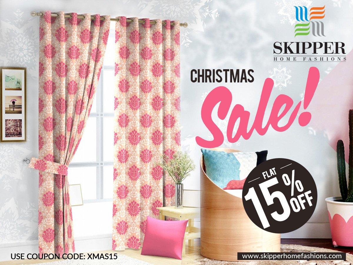 SkipperHome's tweet photo. Bring home these absolute collection of curtains now at flat 15% off. Shop Now @https://skipperhomefashions.com/sale?sort=p.price&amp;order=ASC and use the coupon code XMAS15 to avail the offer.
#Curtains #HomeDecor #LoveForHome #DecorLove #BrightColours #HomeFashions #ChristmasSale https://t.co/iDokt3Y5zD