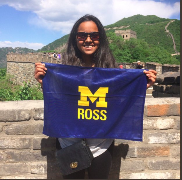 Arathi Sabada, a coordinator for the Leadership Engagement Scholarship, is celebrating #Givingblueday from the Great Wall of China!!!