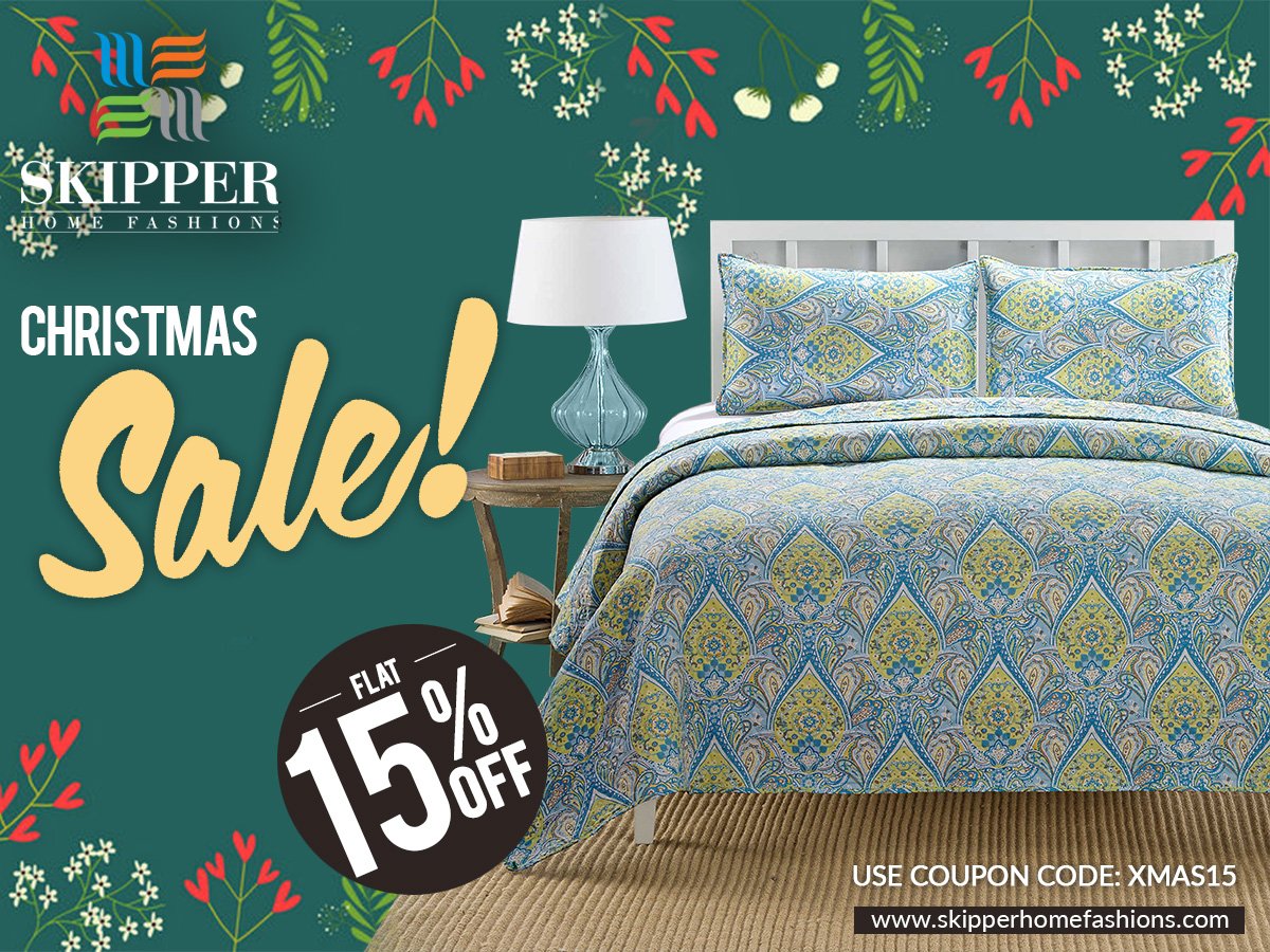 SkipperHome's tweet photo. Bedspreads designed to enhance the beauty of your bedroom. Explore and shop now at https://t.co/WuD9297Pm2
Use coupon code XMAS15 and avail flat 15% off.
#ChristmasSale #ChristmasShopping #HomeFashions #HomeImprovement #HomeDecor #LoveforDecor #LoveForHome #SkipperHomeFashions https://t.co/tudJi8Lmin