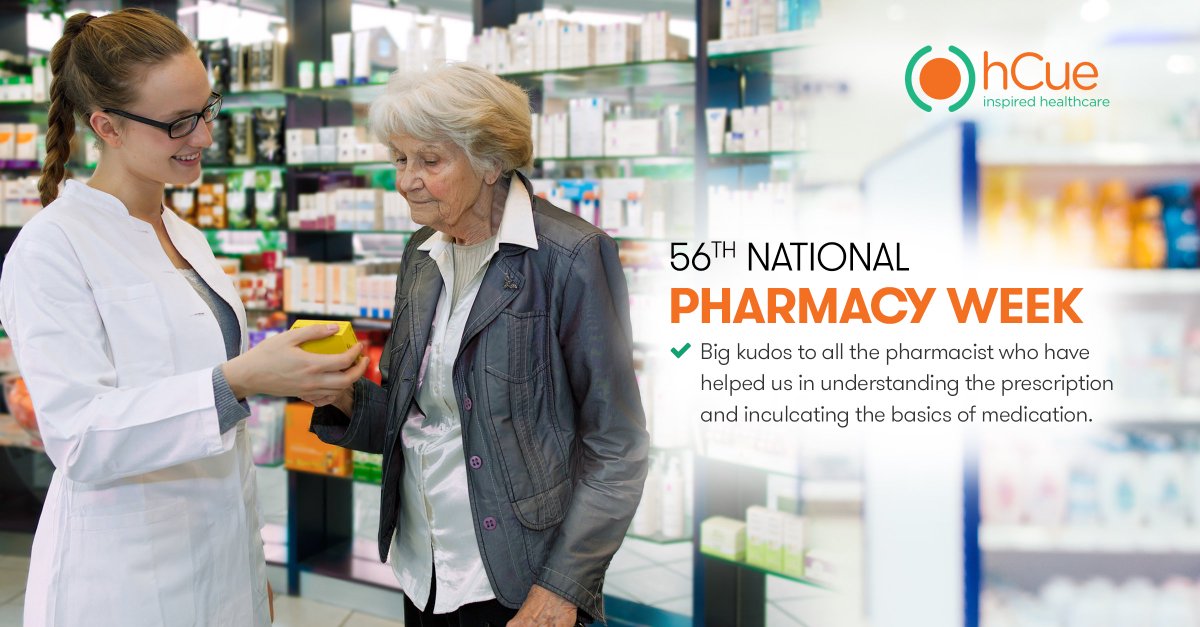 myhCue's tweet photo. Time to thank our Pharmacist for all their efforts to deliver best service to people! #56th_pharmacy_week #hCue #medical_software #healthcare #pharmacist https://t.co/nrviPrgFtY