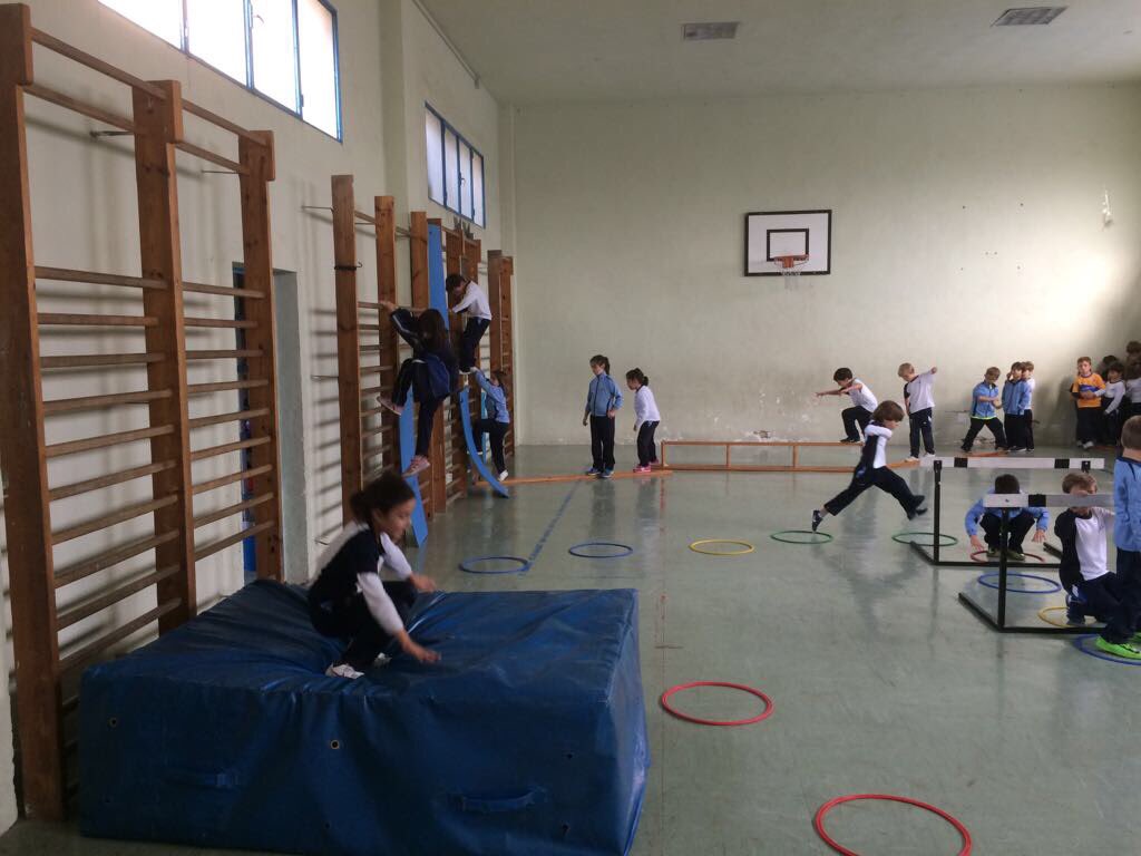 AgustinosGR's tweet photo. En 1° de Primaria trabajan la trepa y el equilibrio con un divertido circuito de obstáculos. https://t.co/sJqdil8Zpt