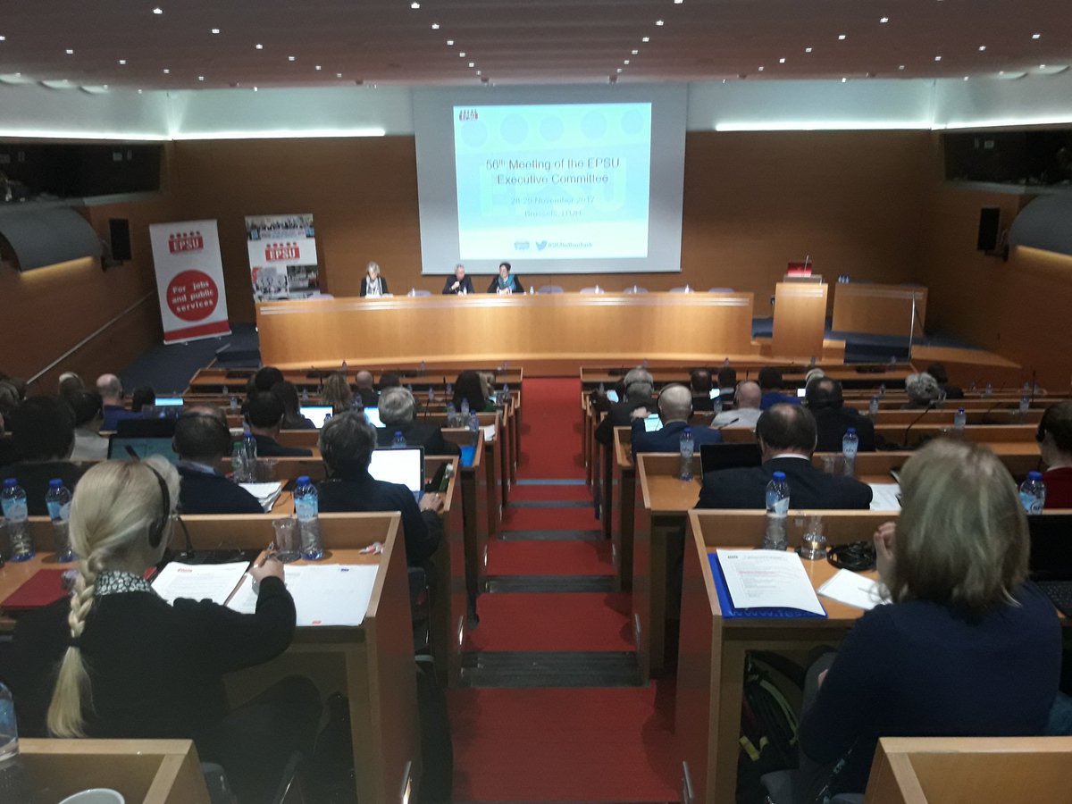 EPSUnions's tweet photo. Now we are starting our 56th Executive Committee in the agenda Information and consultation agreement, our upcoming congresd, @PSIglobalunion congress, @etuc_ces pay rise campaign young workers and all our sectoral work. The message #9Minthedark #Solidarity https://t.co/m8ORyfxs6d