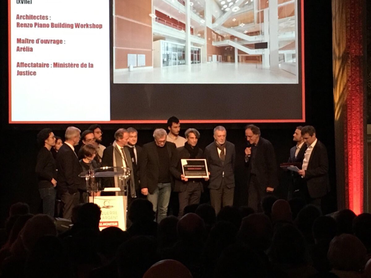 Bravo @RPBWARCHITECTS , équerre d’argent 2017 for the Paris Law Courts! We are very proud to have contributed our little part as consulting architect. Well done team!