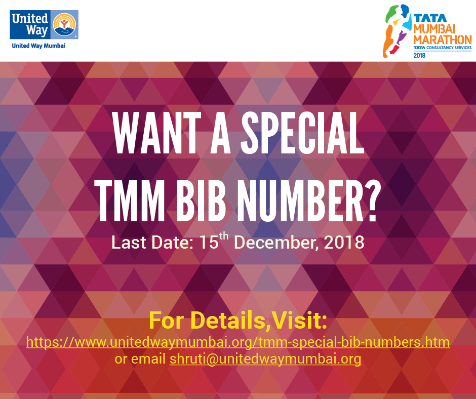 UWMumbai's tweet photo. Do you want a personalised @TataMumMarathon running bib number? Pick your birthday, an anniversary or a special number of your choice to make your run exceptional! For more info visit https://t.co/iSXP9Pefvd #RunExceptional #TataMumbaiMarathon #TMM2018 https://t.co/uoFQVrZzKn