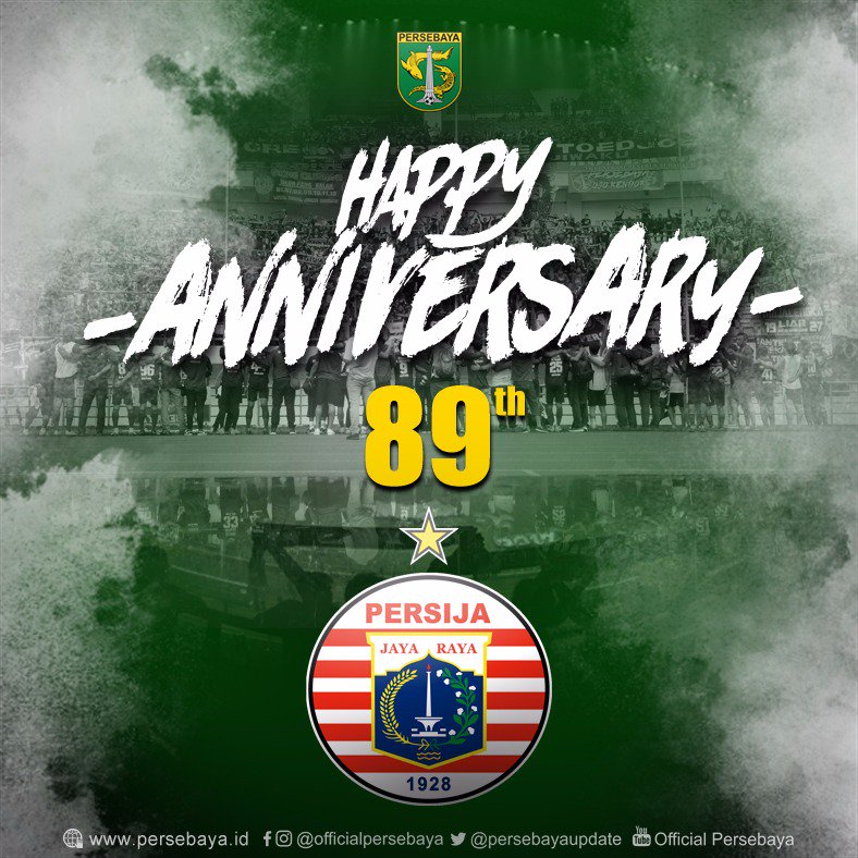 Selamat hari jadi untuk salah satu tim legendaris Indonesia, Persija Jakarta.

Semoga makin sukses dan berjaya. Mari bersama membangun sepakbola Indonesia yang lebih baik.
<a href="/Persija_Jkt/">Persija Jakarta</a> 
#Persebaya #GreenForce #KamiHausGolKamu #persebayaday #persijajakarta