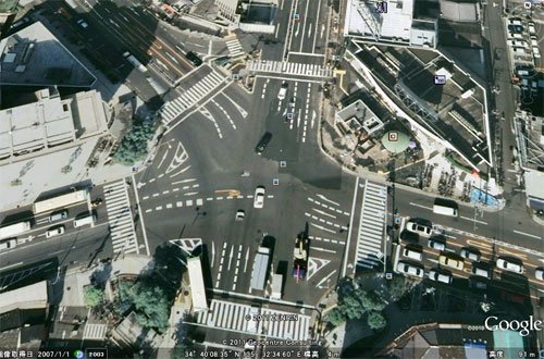 クソ道路オブザイヤー2017 大阪市 今里ロータリー 五角形で、横断歩道