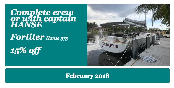 ClubCharter's tweet image. #February 15% off on Sea Senor our #Bali4.0
February 15% off on Fortiter our #Hanse575, 2016 with a captain (Let’s try a bigger boat)
 March 20% off on the regular price.
 Ask #InterMares : booking@inter-mares.si