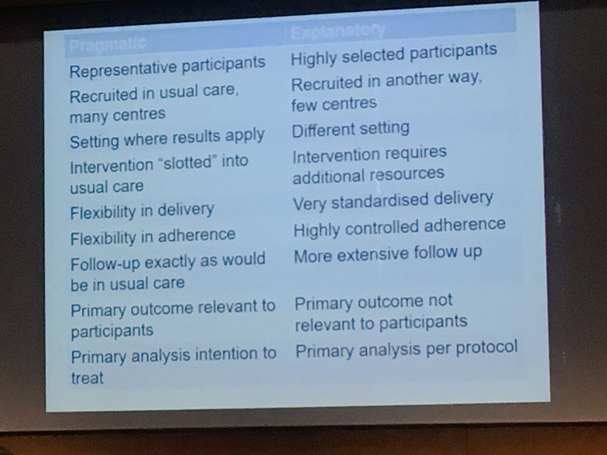 QuimeTapu's tweet photo. Diff. btwn #PragmaticTrials vs #ExplanatoryTrials w #PRECIS2 scale + Sandra Eldridge interpretations #KCEtrials Symposium https://t.co/BNRPAoKfQd