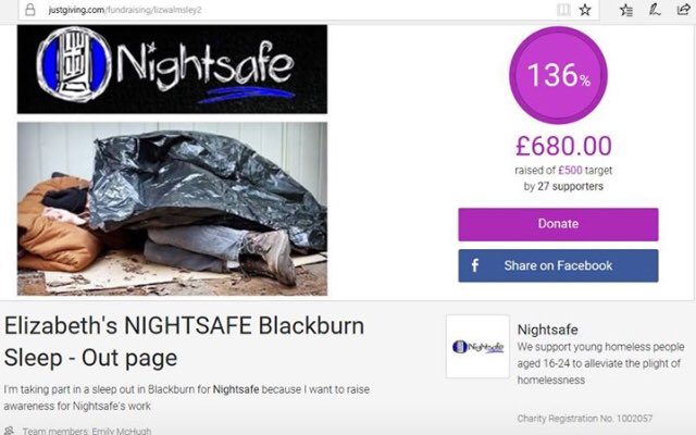 WalmsleyLiz's tweet photo. Thanks to the wonderful people who have sponsored me and @emsimch for @nightsafe Sleepout on Friday 4 days to go @Kindnessgives https://t.co/OPYU8s0Cbi