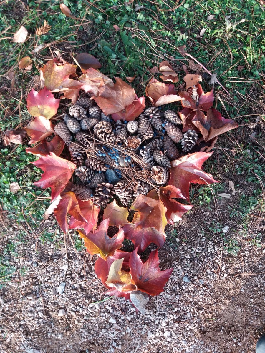 CRomaneche's tweet photo. Nous avons fait du Land Art: on a pris des "choses" de la nature pour faire des oeuvres d'art. https://t.co/aKeMt3a8Zm
