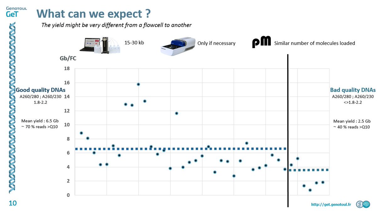 GeT_Genotoul's tweet photo. #GeT2017 39FC 10species same protocol 6.5Gb = Mean Yield w/ @Nanopore sequencing #GridION and #MinION @GeT #fish #bacteria #plants #BAC #insects https://t.co/o1rX1DV3xf