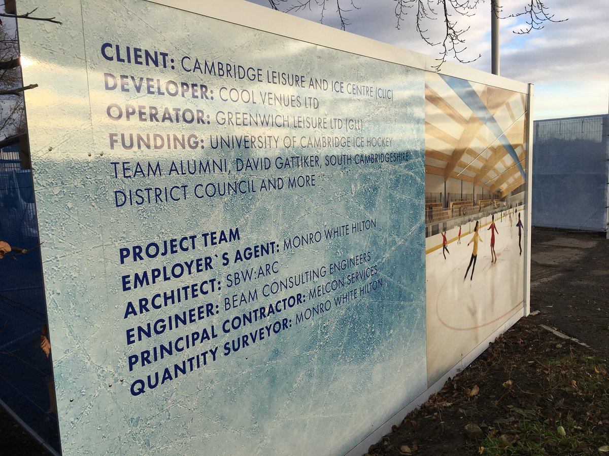 ❄️ Morning from Newmarket Road, where the ground-breaking for a permanent ice rink on the edge of Cambridge takes place soon! 
❄️ The Ice Arena will open in autumn next year.