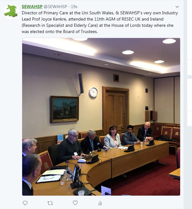 JoyceKenkre's tweet photo. I attended the 11th AGM of RESEC UK and Ireland (Research in Specialist &amp; Elderly Care) at the House of Lords yesterday where I was elected onto the Board of Trustees https://t.co/y0QwE0NBNy
