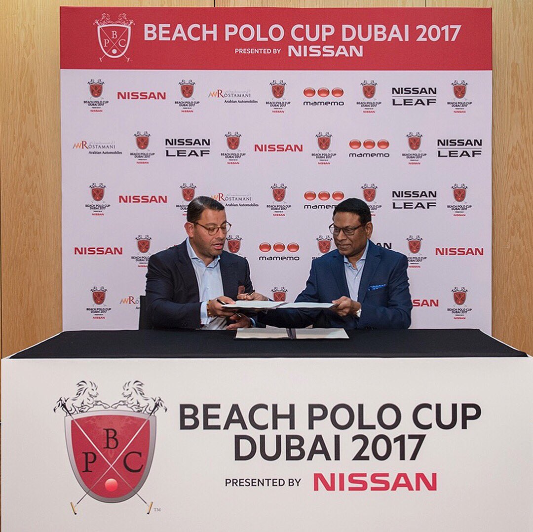 BeachPoloCup's tweet photo. Signed, sealed and delivered. We’re proud to officially announce Nissan as Beach Polo Cup Dubai 2017 presenting sponsor for this year’s event, December 14&amp;15. #BPCDXB #NissanMe https://t.co/qKK6LFcA1y