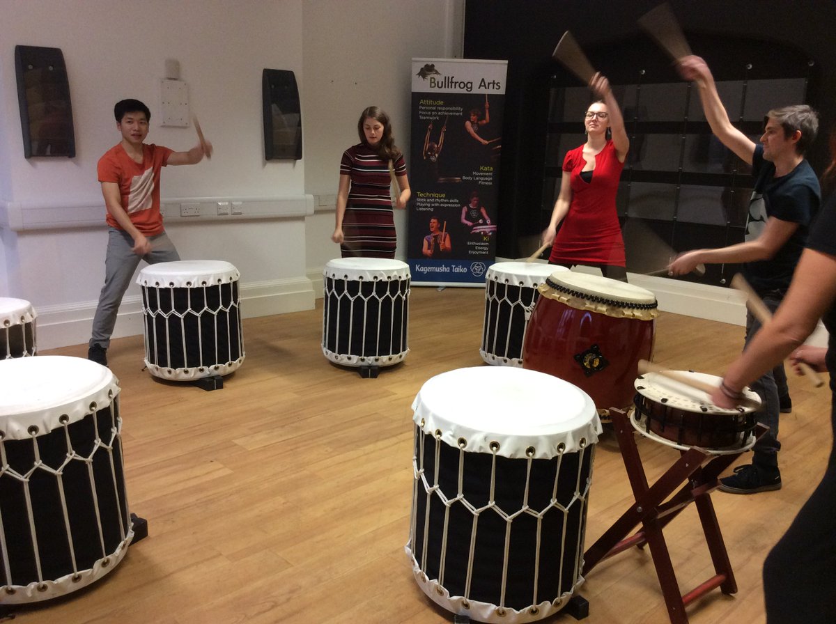 dmumentalhealth's tweet photo. Don't forget the incredible @LeicesterTaiko will be at #DMU tomorrow from 2-4pm teaching our students how to play the beautiful music of Taiko Drumming #ThrivePod, book via MyGateway https://t.co/CkXSNpAiZi