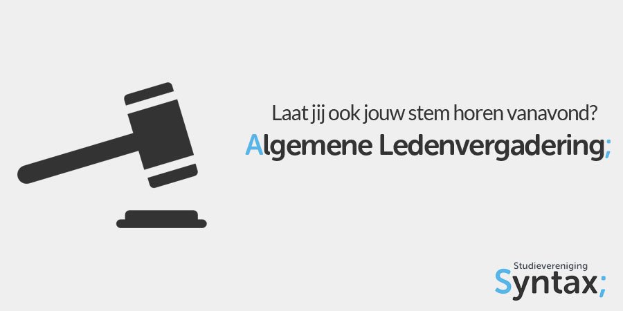 syntaxleiden's tweet image. Ben je lid? Zien we jou dan ook vanavond? Om 19:00 in G3.076 is namelijk de tweede ALV van dit jaar! Hopelijk tot dan 😉