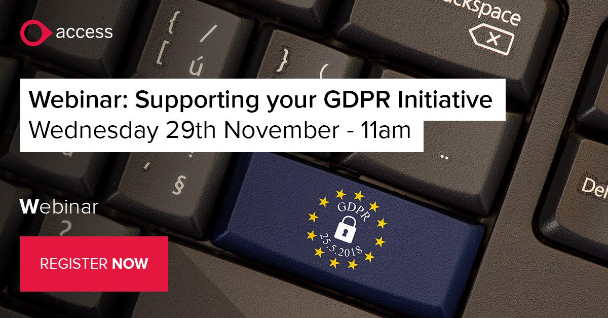 Access_aCloud's tweet photo. Join our webinar tomorrow at 11am to learn how we can help you get the right base for #GDPR! Register here >> https://t.co/XUmG52uivO https://t.co/0R4KlpweRi