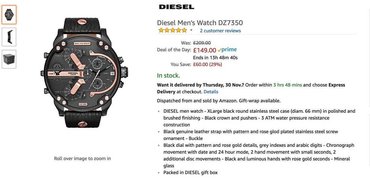 MustNotClick's tweet image. More #CyberWeek deals...

Save £60 on this Diesel Men's watch @amazon 🛒💷🎁

#CyberMonday #CyberMondaydeals #CyberMondayEnAmazon #Christmas #DIESEL #Time #luxury #fashion 

amzn.to/2BgTjRh